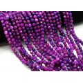 Бусины из кальцита тонированного шарик гр.7мм цв.фуксия, 38см, 53 бусины