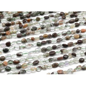 Бусины из кварца рутилового галтовка 5*8мм, 39см, 52 бусины