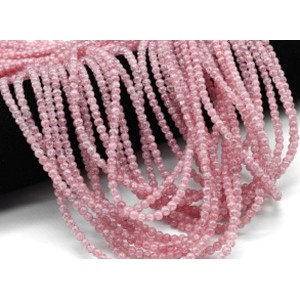 Бусины из сахарного кварца тонированного шарик 4мм цв.клубничный, 38см, 100 бусин (иск.)