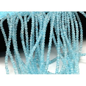 Бусины из сахарного кварца тонированного шарик 4мм цв.небесно-голубой, 37см, 97 бусин (иск.)