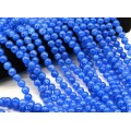 Бусины из кварца снежного тонированного шарик 10мм цв.синий яркий, 38см, 40 бусин (иск.)