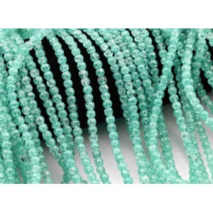 Бусины из сахарного кварца тонированного шарик 4мм цв.мятный, 38см, 95 бусин (иск.)