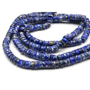 Бусины из лазурита афганского диски с гранями 7мм, 40,5см, 143 бусин Бусины из лазурита афганского диски с гранями 7мм, 40,5см, 143 бусин