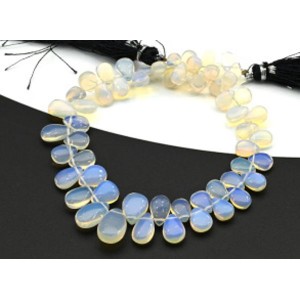 Бусины из опала капля на увеличение 20см, 58 бусин, 10,4г