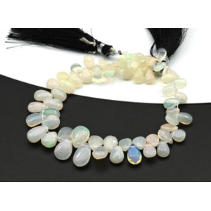 Бусины из опала капля на увеличение 20см, 65 бусин, 10,5г