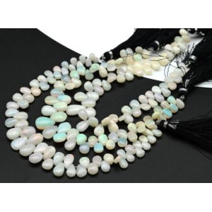 Бусины из опала капля на увеличение 20см, 58 бусин, 10г