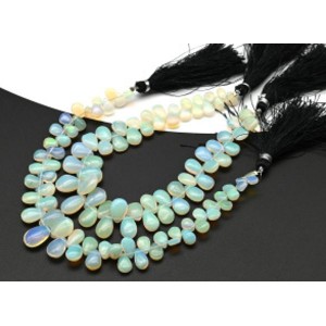 Бусины из опала капля на увеличение 20см, 56 бусин, 10,4г