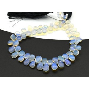 Бусины из опала капля на увеличение 20см, 63 бусины, 9,6г