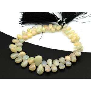 Бусины из опала капля на увеличение 20см, 59 бусин, 10,2г