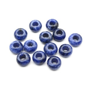 Бусина - бублик для швенз из содалита 14*7мм, 1шт