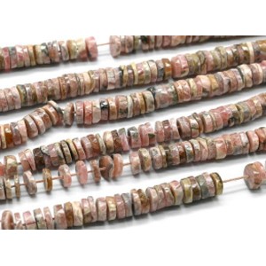 Бусины из родохрозита диски с гранями 6мм, 40,5см, 215 бусин