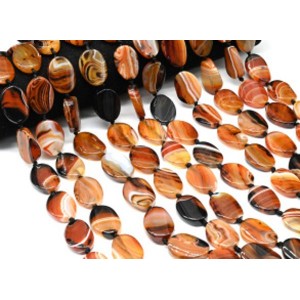 Бусины из сардоникса овал витой 20*27мм, 41см, 14 бусин