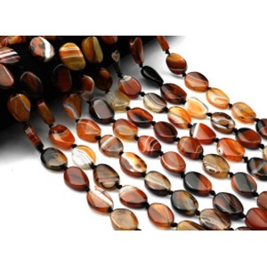 Бусины из сардоникса овал витой 16*21мм, 42см, 17 бусин