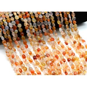 Бусины из сердолика галтовка 6*8мм, 40см, 48 бусин