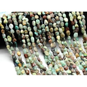 Бусины из хризоколлы галтовка 6*8мм, 40см, 49 бусин