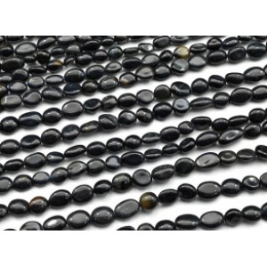 Бусины из соколиного глаза галтовка 5*8мм, 40см, 48 бусин
