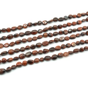 Бусины из бычьего глаза галтовка 5*8мм, 39см, 49 бусин