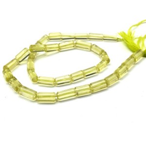 Бусины из топаза лимонного цилиндр на увеличение гр.5*13мм-7*13мм, 41,5см, 33 бусины, 30,2г