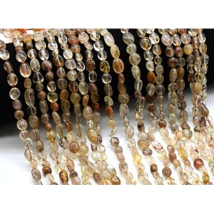 Бусины из рутилового кварца (волосатик) галтовка 5*8мм, 39см, 51 бусина Бусины из рутилового кварца (волосатик) галтовка 5*8мм, 39см, 51 бусина