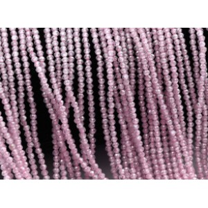 Бусины из фианита шарик гр.2мм цв.розовый, 37см, 208 бусин. (иск.)