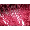 Бусины из шпинели шарик гр.3мм цв.клубничный, 36,5см, 132 бусины (иск.)