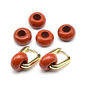 Бусина - бублик для швенз из яшмы красной 14*7мм, 1шт
