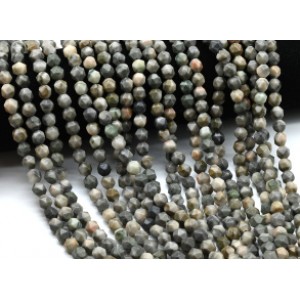 Бусины из яшмы серо-розовой шарик гр.7мм, 39см, 52 бусины