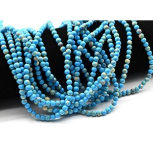 Бусины из варисцита шарик 4,5мм цв.лазурный, 38см, 90 бусин (иск.)