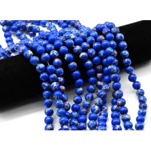 Бусины из варисцита шарик 10мм цв.синий, 38см, 37 бусин (иск.)