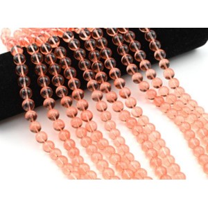 Бусины из стекла шарик 10мм цв.оранжевый, 38см, 40 бусин (иск.)