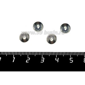 Шапочка для бусин ювелирная Лаконичная 8*2,5 мм, оксидированное посеребрение 12 мкн 2 штуки/упаковка