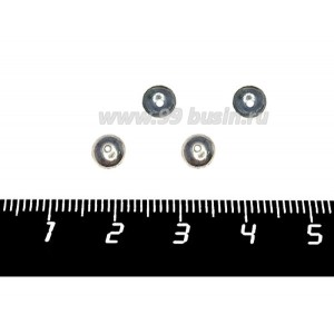 Шапочка для бусин ювелирная Лаконичная 6*2 мм, оксидированное посеребрение, 2 штуки/упаковка