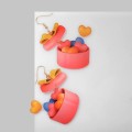 Серьги "Сердца" коробочки, разноцветные, цвет золотистый