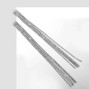 Серьги висячие со стразами "Водопад" мини квадрат, 5 нитей, цвет белый, цвет серебристый Серьги висячие со стразами "Водопад" мини квадрат, 5 нитей, цвет белый, цвет серебристый