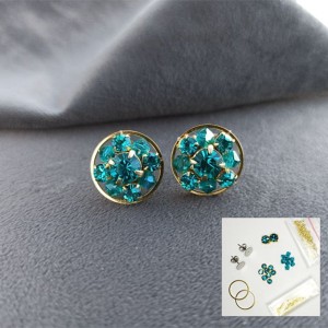 Набор для создания серёг "Яна" Blue Zircon/Gold по МК М. Закировой