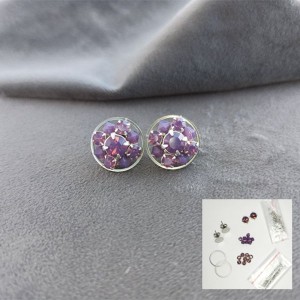 Набор для создания серёг "Яна" Amethyst Opal/Silver по МК М. Закировой