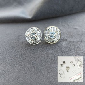 Набор для создания серёг "Яна" Crystal/Silver по МК М. Закировой