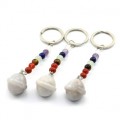 Брелок сатурн из агата серого "7 чакр" 20*22мм