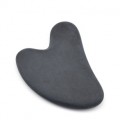 Скребок Гуаша из агата черного матового (имитация) "Сердечко" 80*52мм (иск.)