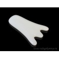 Скребок Гуаша из агата белого (имитация) 82*53мм (иск.)