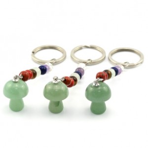 Брелок гриб из авантюрина зеленого "7 чакр" 15*24мм