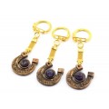 Брелок "Подкова на счастье" с аметистом 29*27мм