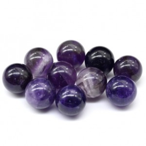 Шарики камень аметист 13мм, 10шт.