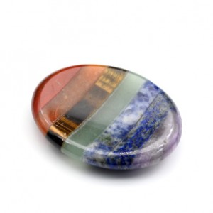 Скребок Гуаша с самоцветами овал 35*45мм (7 чакр)