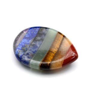 Скребок Гуаша с самоцветами капля 35*45мм (7 чакр)