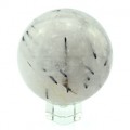 Шар из горного хрусталя с включением турмалина, диаметр 83мм, 815г