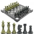 Шахматы подарочные из камня змеевик и гранит 370*370мм