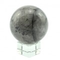 Шар из раухтопаза (дымчатого кварца) с турмалином, диаметр 52мм, 205г