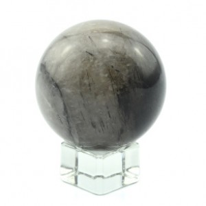 Шар из раухтопаза (дымчатого кварца) с турмалином, диаметр 53мм, 209г