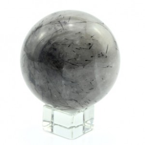 Шар из раухтопаза (дымчатого кварца) с турмалином, диаметр 61мм, 326г